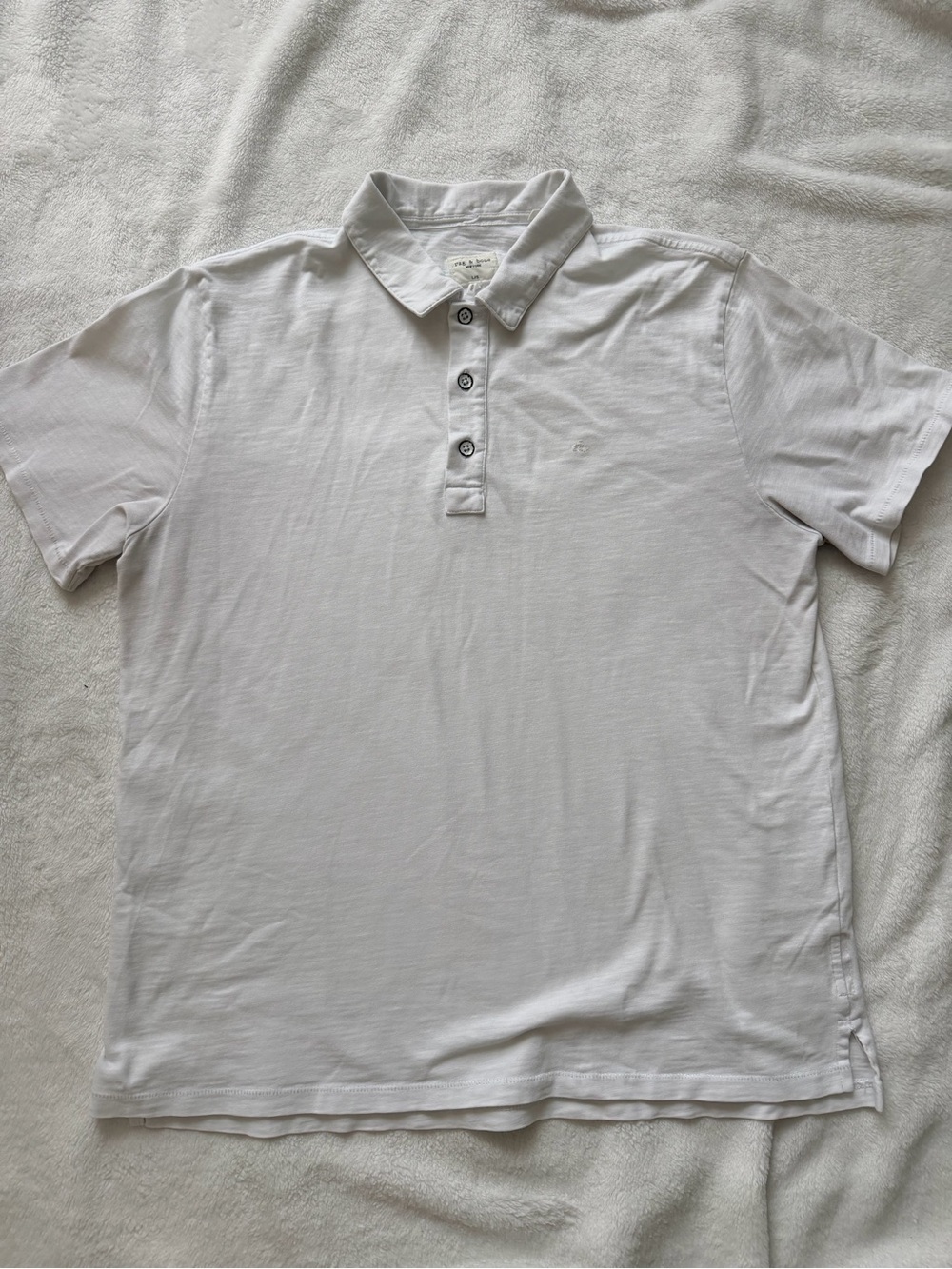 rag & bone Men's White Polo 100% Cotton Large